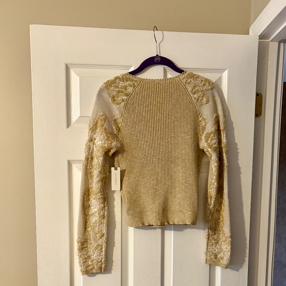 Anthropologie Tan V-Neck Sweater - Picture 2 of 6